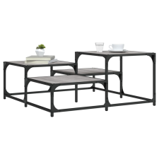 vidaXL szürke sonoma színű szerelt fa dohányzóasztal 87,5x87,5x40 cm bútor