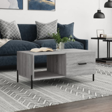 vidaXL szürke sonoma színű szerelt fa dohányzóasztal 90 x 50 x 40 cm bútor