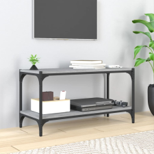 vidaXL szürke sonoma színű szerelt fa és acél TV-szekrény 80x33x41 cm bútor