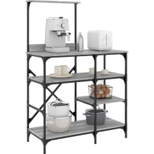 vidaXL szürke sonoma színű szerelt fa és fém pékállvány 90x40x132 cm (845419) bútor