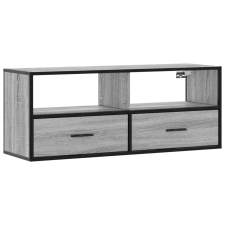 vidaXL szürke sonoma színű szerelt fa és fém TV-szekrény 100x31x39,5cm (848932) bútor