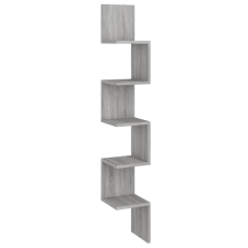 vidaXL szürke sonoma színű szerelt fa fali sarokpolc 20x20x127,5 cm (815211) bútor