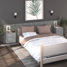 vidaXL szürke sonoma színű szerelt fa falra szerelhető éjjeliszekrény bútor