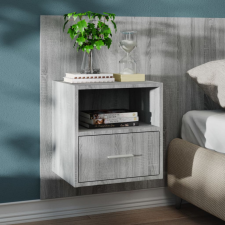 vidaXL szürke sonoma színű szerelt fa falra szerelhető éjjeliszekrény bútor