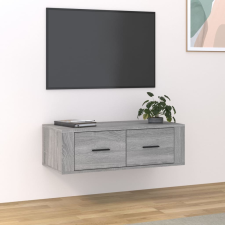 vidaXL szürke sonoma színű szerelt fa függő TV-szekrény 80x36x25 cm bútor