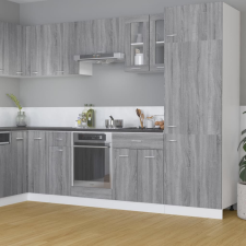 vidaXL szürke sonoma színű szerelt fa függő üvegszekrény 60x31x60 cm bútor