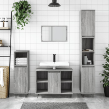 vidaXL szürke sonoma színű szerelt fa fürdőszobaszekrény 30x30x100 cm fürdőszoba bútor