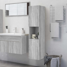 vidaXL szürke sonoma színű szerelt fa fürdőszobaszekrény 30x30x130 cm fürdőszoba bútor