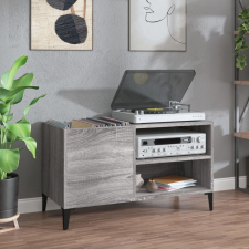 vidaXL szürke sonoma színű szerelt fa hanglemezszekrény 84,5x38x48 cm bútor
