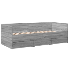 vidaXL szürke sonoma színű szerelt fa kanapéágy fiókokkal 90 x 190 cm (3280830) ágy és ágykellék