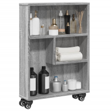 vidaXL szürke sonoma színű szerelt fa keskeny tárolókocsi 48x13x68 cm bútor