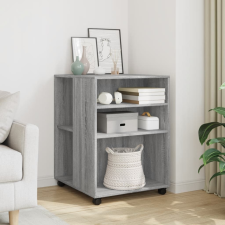 vidaXL szürke sonoma színű szerelt fa kisasztal kerekekkel 55x60x78 cm bútor