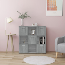 vidaXL szürke sonoma színű szerelt fa könyvszekrény 90 x 30 x 90 cm bútor