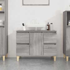 vidaXL szürke sonoma színű szerelt fa mosdószekrény 80 x 33 x 60 cm fürdőszoba bútor