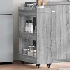vidaXL szürke sonoma színű szerelt fa szekrény kerekekkel 60x22x79 cm bútor