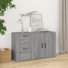 vidaXL szürke sonoma színű szerelt fa tálalószekrény 100x33x59,5 cm bútor