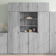 vidaXL szürke sonoma színű szerelt fa tárolószekrény 80x42,5x225 cm bútor