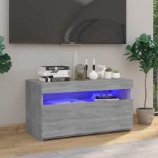 vidaXL szürke sonoma színű TV-szekrény LED-világítással 75x35x40 cm bútor
