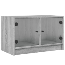 vidaXL szürke sonoma színű TV-szekrény üvegajtókkal 68x37x42 cm (836362) bútor