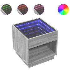 vidaXL szürke sonoma végtelen hatású LED-es dohányzóasztal 50x50x50 cm (847656) bútor
