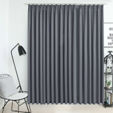 vidaXL Szürke sötétítőfüggöny kampókkal 290 x 245 cm lakástextília