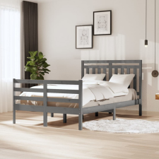 vidaXL szürke tömör fa ágykeret 120 x 200 cm ágy és ágykellék