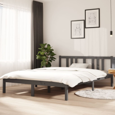 vidaXL szürke tömör fa ágykeret 140x200 cm ágy és ágykellék