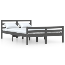 vidaXL szürke tömör fa ágykeret 140x200 cm (814821) ágy és ágykellék