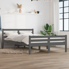 vidaXL szürke tömör fa ágykeret 150x200 cm (5FT King Size) ágy és ágykellék