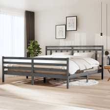 vidaXL szürke tömör fa ágykeret 200 x 200 cm ágy és ágykellék
