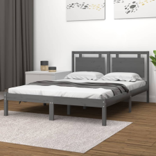 vidaXL szürke tömör fa ágykeret 200 x 200 cm ágy és ágykellék