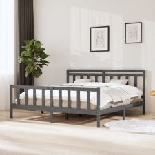 vidaXL szürke tömör fa ágykeret 200 x 200 cm ágy és ágykellék