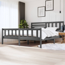 vidaXL szürke tömör fa ágykeret 200 x 200 cm ágy és ágykellék