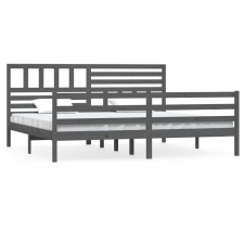 vidaXL szürke tömör fa ágykeret 200 x 200 cm (3101110) ágy és ágykellék