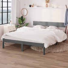 vidaXL szürke tömör fenyőfa ágykeret 140x190 cm ágy és ágykellék