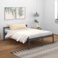 vidaXL szürke tömör fenyőfa ágykeret 150 x 200 cm (5FT King) ágy és ágykellék