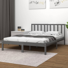 vidaXL szürke tömör fenyőfa ágykeret 200 x 200 cm ágy és ágykellék