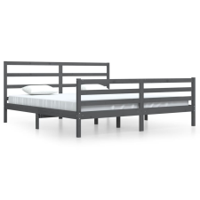 vidaXL szürke tömör fenyőfa ágykeret 200 x 200 cm (3105028) ágy és ágykellék