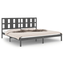 vidaXL szürke tömör fenyőfa ágykeret 200 x 200 cm (3105622) ágy és ágykellék