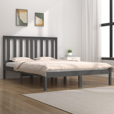 vidaXL szürke tömör fenyőfa ágykeret 200x200 cm ágy és ágykellék