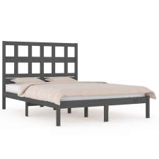 vidaXL szürke tömör fenyőfa ágykeret 200x200 cm (3104500) ágy és ágykellék