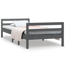 vidaXL szürke tömör fenyőfa ágykeret 90 x 200 cm (821626) ágy és ágykellék
