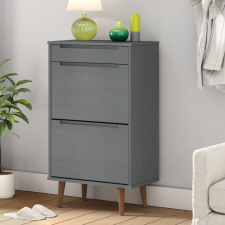vidaXL szürke tömör fenyőfa cipőszekrény 59,5 x 35 x 103 cm bútor