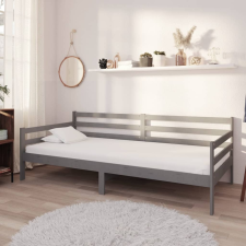 vidaXL szürke tömör fenyőfa dívány matraccal 90 x 200 cm bútor