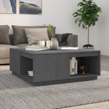 vidaXL szürke tömör fenyőfa dohányzóasztal 100 x 101 x 40,5 cm bútor