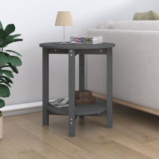 vidaXL szürke tömör fenyőfa dohányzóasztal Ø 55 x 60 cm bútor