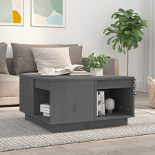 vidaXL szürke tömör fenyőfa dohányzóasztal 60x61x32,5 cm bútor