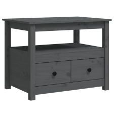 vidaXL szürke tömör fenyőfa dohányzóasztal 71 x 49 x 55 cm (820938) bútor