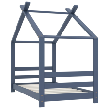 vidaXL szürke tömör fenyőfa gyerekágy-keret 70 x 140 cm (289613) gyermekbútor