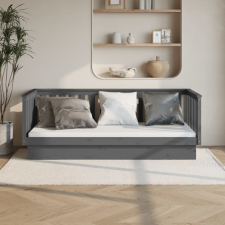 vidaXL Szürke tömör fenyőfa kanapéágy 100 x 200 cm ágy és ágykellék